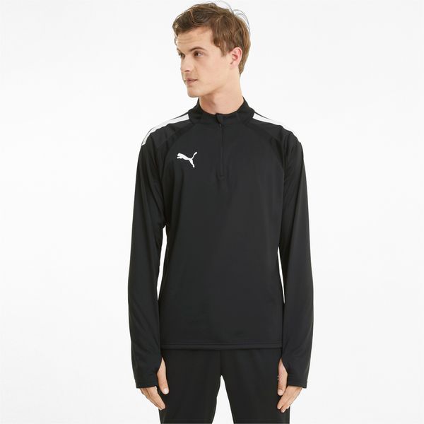 PUMA Men's Puma team LIGA Quarter-Zip Football Top, Black, Size XXL, Clothing