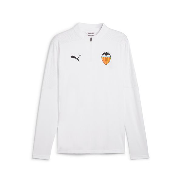 PUMA Men's Puma Valencia CF Training Quarter-Zip Top, White, Size XL, Sport