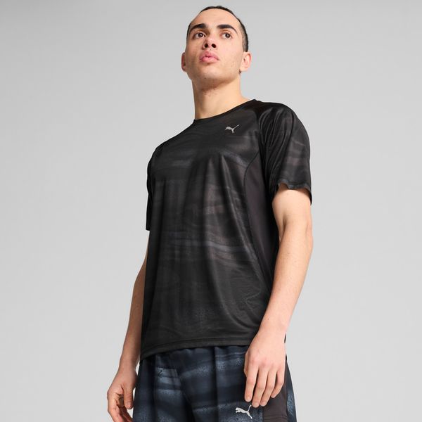 PUMA Men's Puma VELOCITY All-Over Print Running T-Shirt, Black, Size M, Clothing