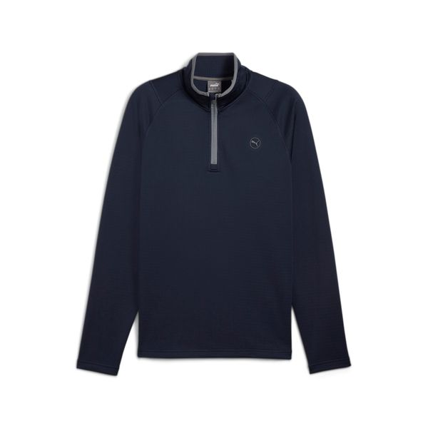 PUMA Men's Puma Waffle Fleece Golf Quarter-Zip Top, Blue Top, Size S Top, Clothing