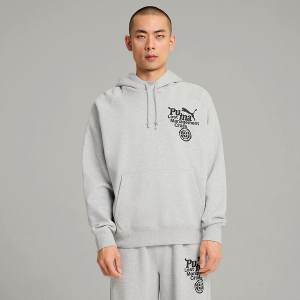 PUMA Men's Puma x LMC Hoodie, Gray, Size S, Clothing