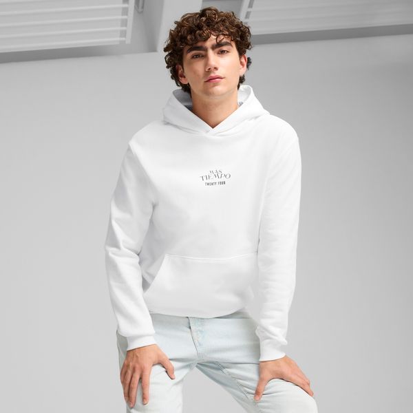 PUMA Men's Puma x MÃS TIEMPO Hoodie, White, Size XS, Clothing