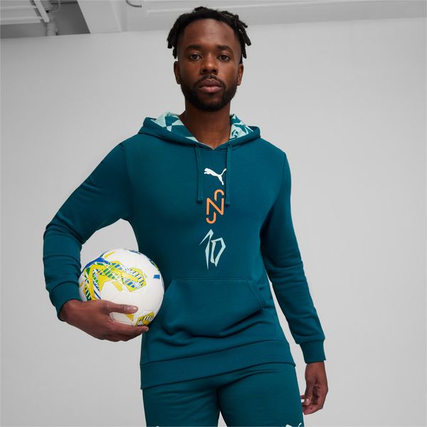 PUMA Men's PUMA x Neymar Jr Creativity Football Hoodie, Ocean Tropic/Turquoise Surf