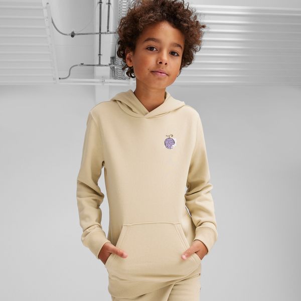 PUMA Men's Puma x ONE PIECE Youth Hoodie, Beige, Size 9-10Y, Clothing