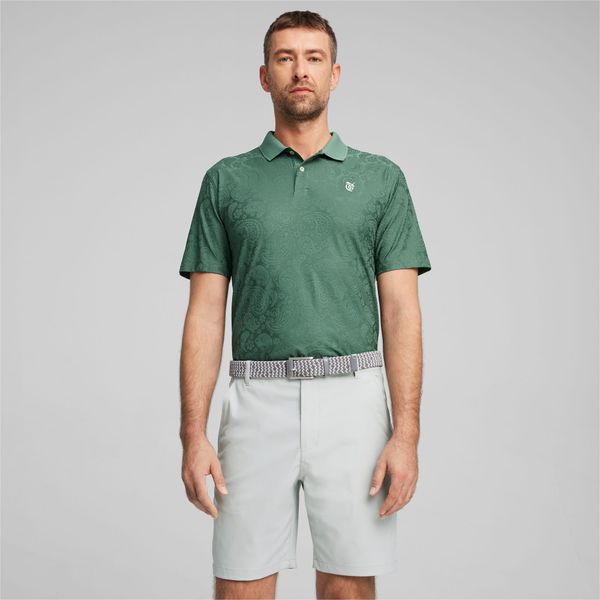 PUMA Men's PUMA x Quiet Golf Club Paisley Golf Polo Shirt, Deep Forest