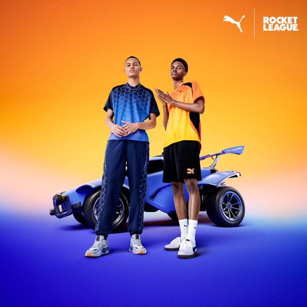 PUMA Men's Puma x ROCKET LEAGUE All-Over Print Tee Youth, Blue, Size 11-12Y, Clothing