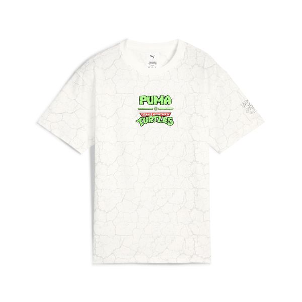 PUMA Men's Puma x TMNT Relaxed All-Over Print Tee Youth, White, Size 15-16Y, Clothing