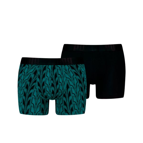 PUMA Men's Puma's Terrace Print Boxer Briefs 2 pack, Green, Size XXL, Clothing