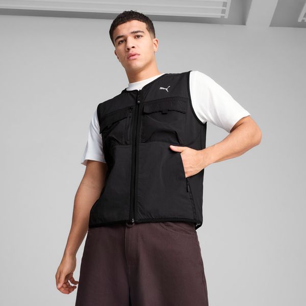 PUMA Men's PumaTECH Cargo Vest, Black, Size L, Clothing