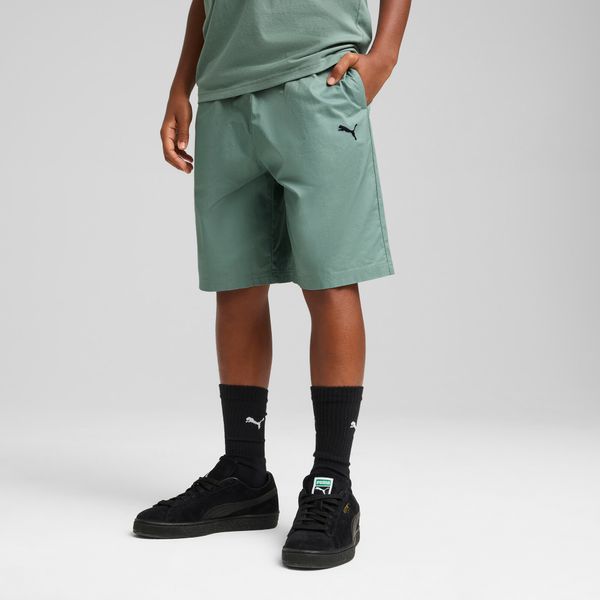 PUMA Men's SUPER Puma Woven Shorts Youth, Green, Size 7-8Y, Clothing