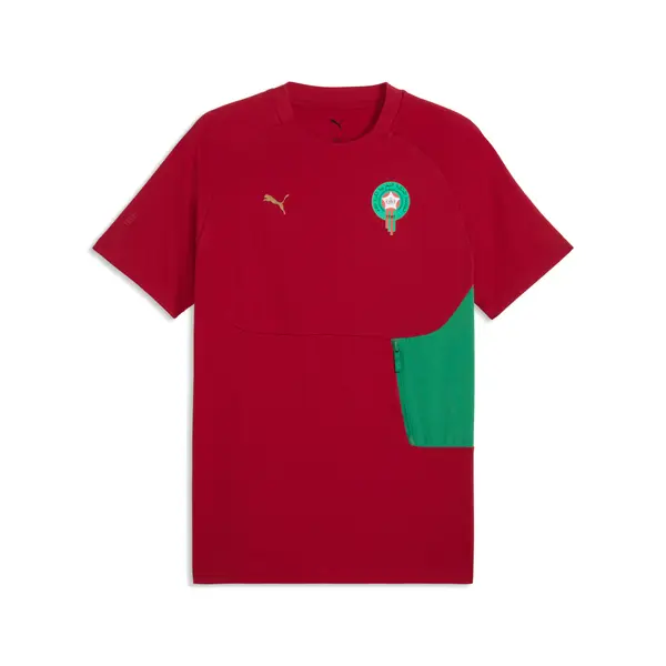 PUMA Morocco PUMATECH Pocket Tee Men, Football, Dark Crimson/Victory Gold, S