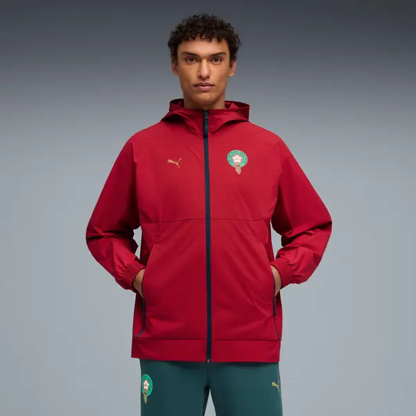 PUMA Morocco PUMATECH Woven Jacket Men, Clothing, Dark Crimson/Victory Gold, S