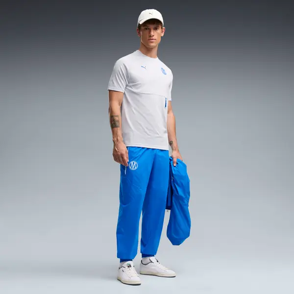 PUMA Olympique de Marseille PUMATECH Woven Pants Men, Men, Royal/Platinum Gray, S