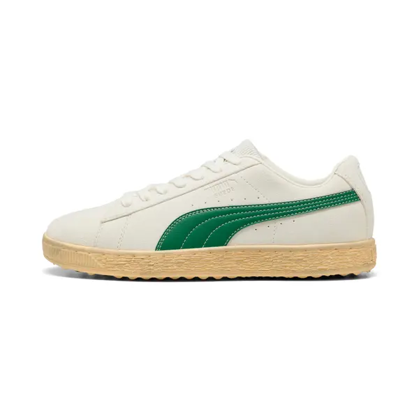 PUMA PUMA 30904 Suede Golf Shoes Men, Shoes, Warm White/Luso Green, 44