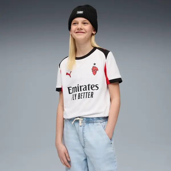 PUMA PUMA AC Milan 25/26 Away Jersey Youth, Clothing, White/Red, 15-16Y
