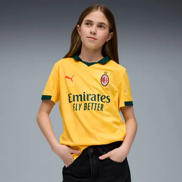 PUMA PUMA AC Milan 25/26 Third Jersey Youth, Clothing, Sunny Yellow/Dark Myrtle, 15-16Y