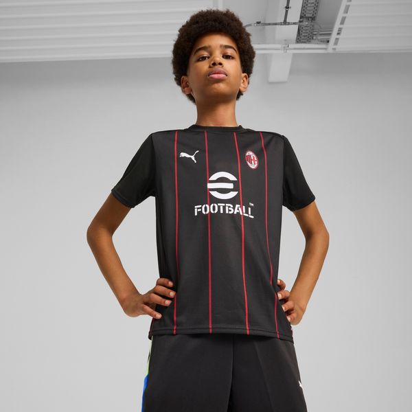PUMA Puma AC Milan Pre-match Jersey Youth, Black, Size 13-14Y, Clothing