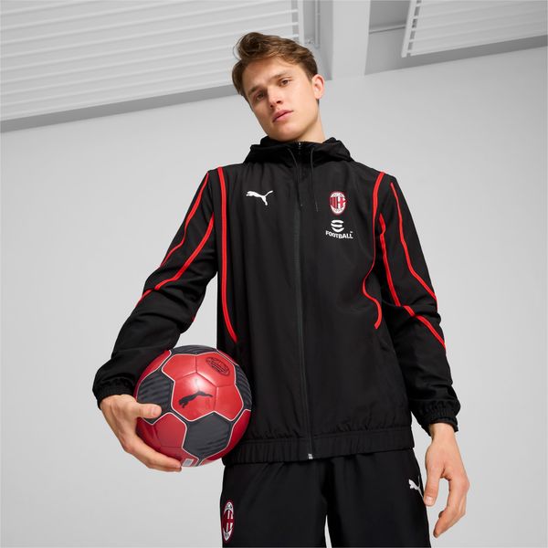 PUMA PUMA AC Milan Pre-Match Woven Jacket Men, Black/For All Time Red