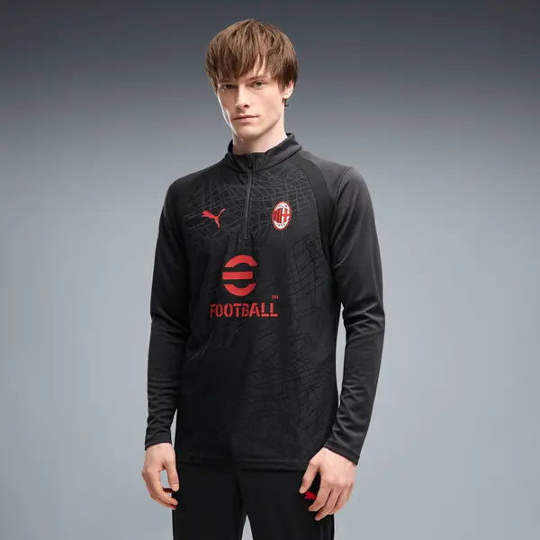 PUMA PUMA AC Milan Quarter-Zip Slim Training Top Men, Men, Flat Dark Gray, S