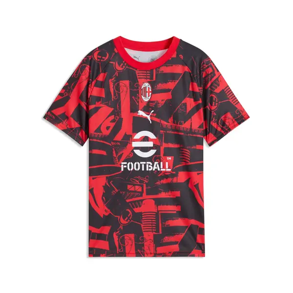 PUMA PUMA AC Milan Warmup Jersey Youth, Shop, Red/Black, 15-16Y