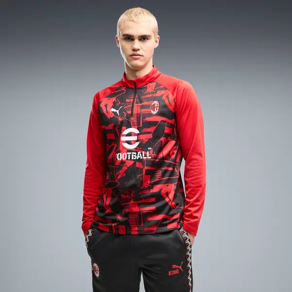 PUMA PUMA AC Milan Warmup Quarter-Zip Top Men, Men, Red/Black, S