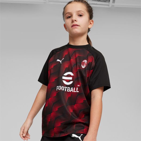 PUMA PUMA AC Milan Youth Pre-Match Jersey, Black/For All Time Red
