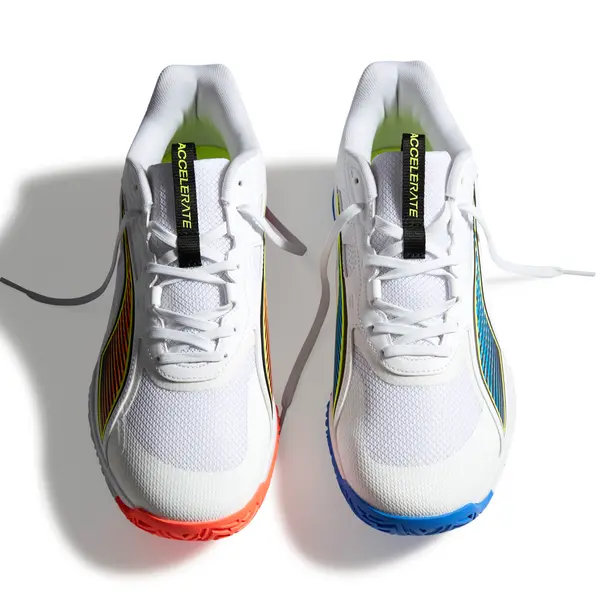 PUMA PUMA Accelerate Pro 4 Game On Handball Shoes Unisex, Shoes, White/Glowing Red/Ultra Blue, 44
