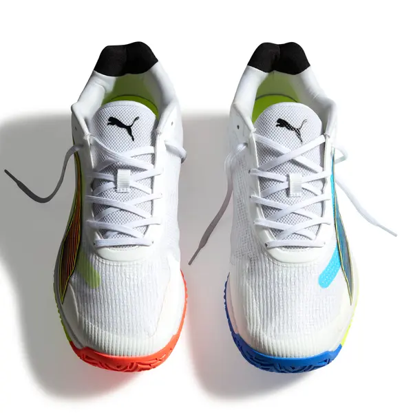 PUMA PUMA Accelerate Turbo 4 Game On Handball Shoes Unisex, Shoes, White/Glowing Red/Ultra Blue, 44