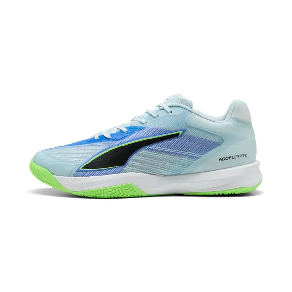 PUMA PUMA Accelerate Turbo 5 Handball Shoes Unisex, Shoes, Aqua Glow/Black/Green Glare, 44