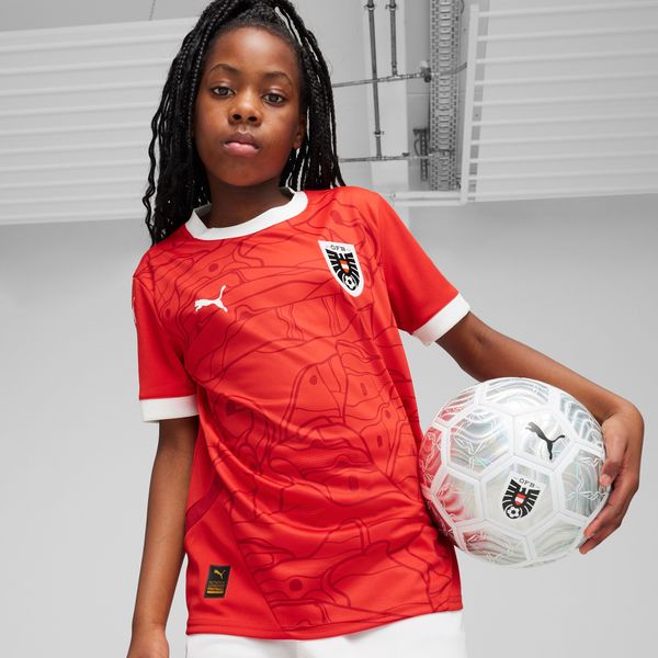 PUMA Puma Austria 2024 Home Jersey Youth, Red, Size 7-8Y, Clothing