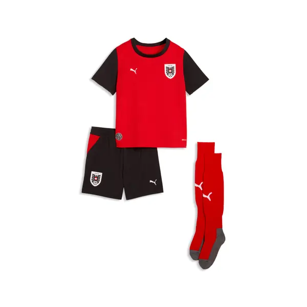 PUMA PUMA Austria 2026 Home Mini Kit Youth, Shop, Red/Black, 4-5Y