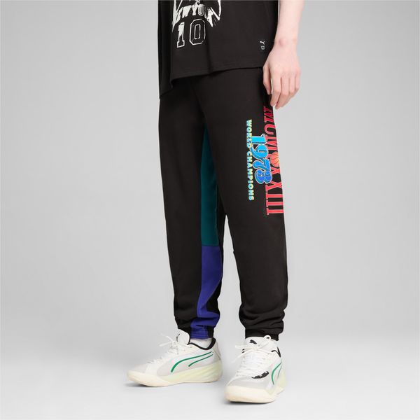 PUMA PUMA Bandwagon Basketball Sweat Pants Men, Black/Lapis Lazuli