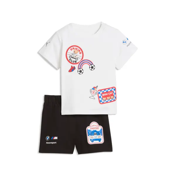 PUMA PUMA BMW M MOTORSPORT Essentials Tee and Shorts Set Toddlers, Collection, Black, 4-6M