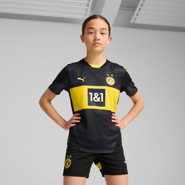 PUMA Puma Borussia Dortmund 24/25 Away Jersey Youth, Black, Size 11-12Y, Clothing