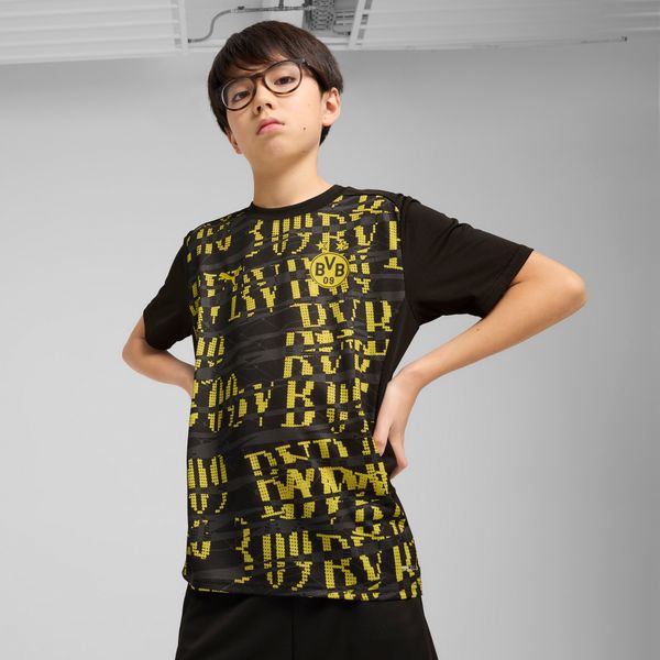 PUMA Puma Borussia Dortmund 24/25 Pre-match Jersey Youth, Black, Size 15-16Y, Clothing