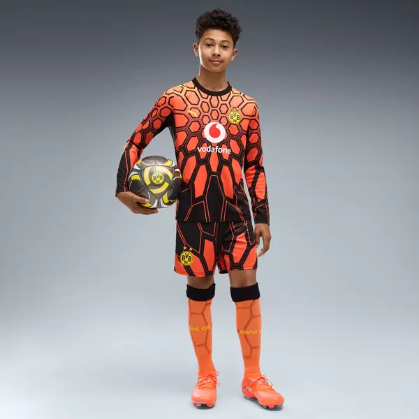 PUMA PUMA Borussia Dortmund 26/27 Goalkeeper Shorts Youth, Clothing, Hot Heat/Black, 15-16Y