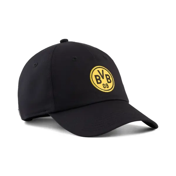 PUMA PUMA Borussia Dortmund ftblEssentials Cap, Accessories, Black/Faster Yellow, OSFA