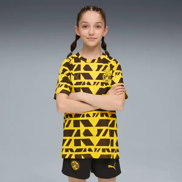 PUMA PUMA Borussia Dortmund Pre-match Jersey Youth, Clothing, Faster Yellow/Black, 15-16Y