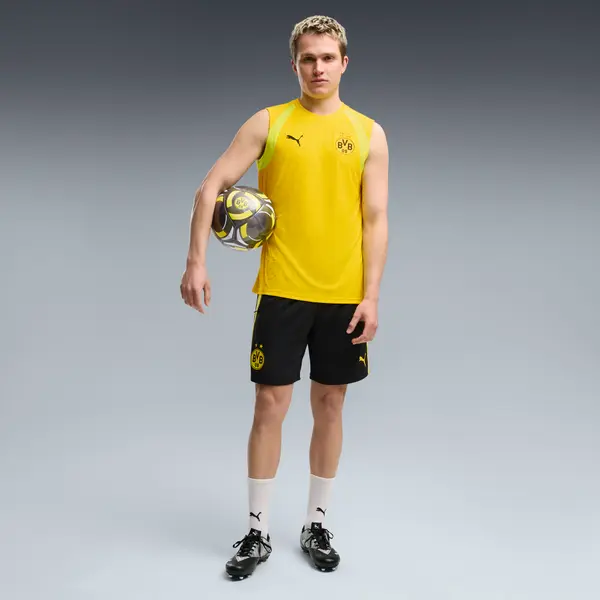 PUMA PUMA Borussia Dortmund Slim Training Shorts Men, Clothing, Black/Faster Yellow, S