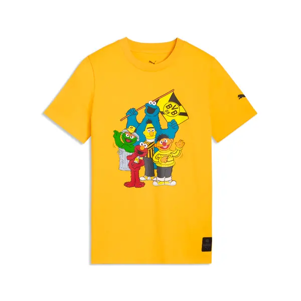 PUMA PUMA Borussia Dortmund x Sesame Street Tee Youth, Football, Yellow Sizzle/Black, 15-16Y