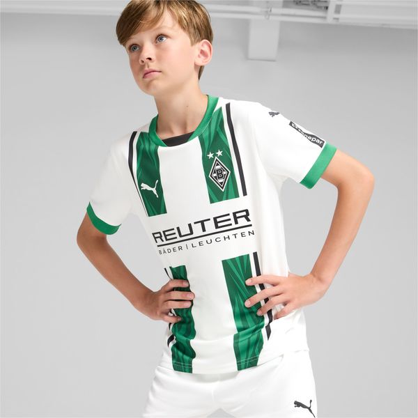 PUMA Puma Borussia MÃ¶nchengladbach 24/25 Home Jersey Youth, White, Size 11-12Y, Clothing