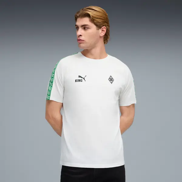 PUMA PUMA Borussia Mönchengladbach FtblKING Tee Men, Clothing, White/Green, S