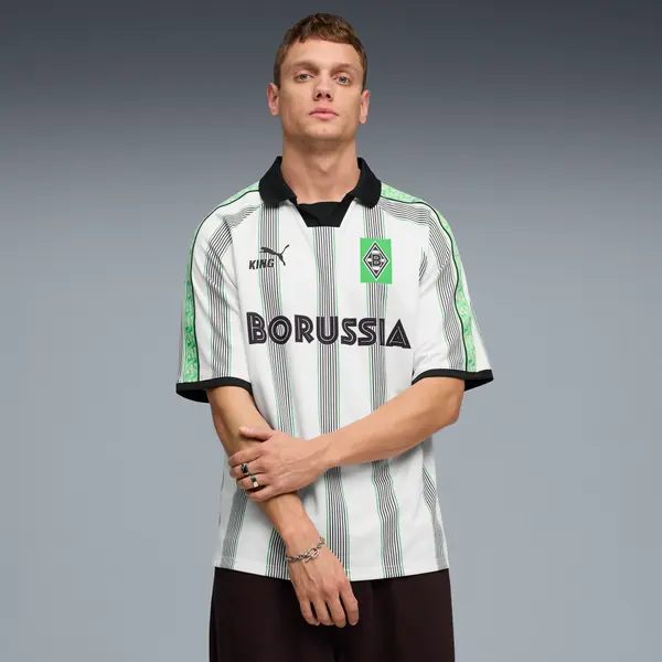 PUMA PUMA Borussia Mönchengladbach KING Jersey Men, Clothing, White/Green, S