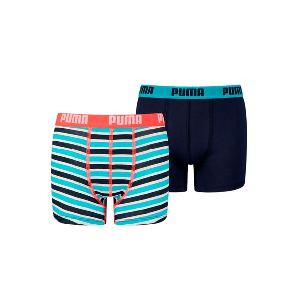 PUMA Puma Boys' Printed Stripe Basic Boxer 2 Pack, Size 8, Clothing