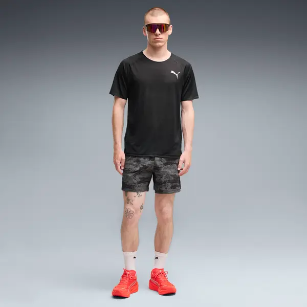 PUMA PUMA Brightstride Dreamrun Printed Running 5" Shorts Men, Clothing, Black, S