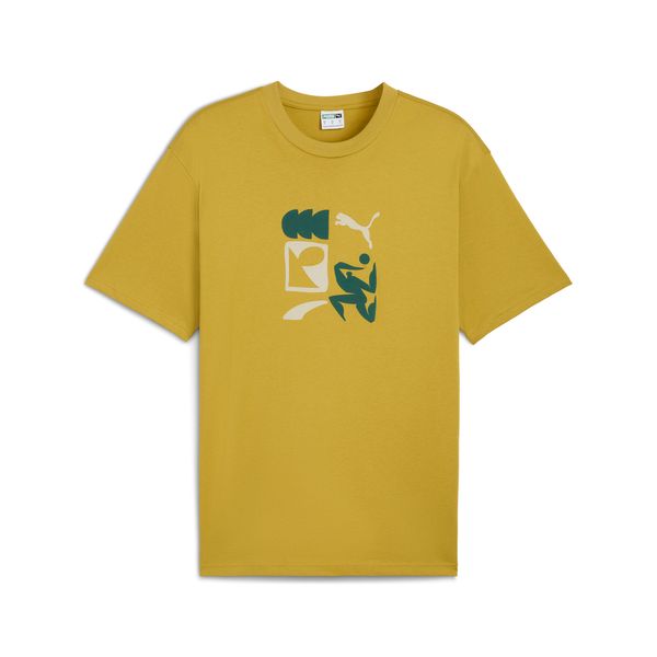 PUMA Puma CLASSICS Artisanal Tee Unisex, Yellow, Size XL, Clothing