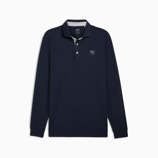 PUMA PUMA Cloudspun Long Sleeve Mid-Weight Golf Polo Shirt Men, Dark Blue