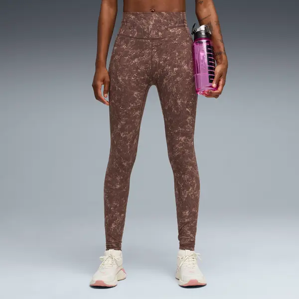 PUMA PUMA CLOUDSPUN Printed Tights Women, Clothing, Chocolate Brown, S
