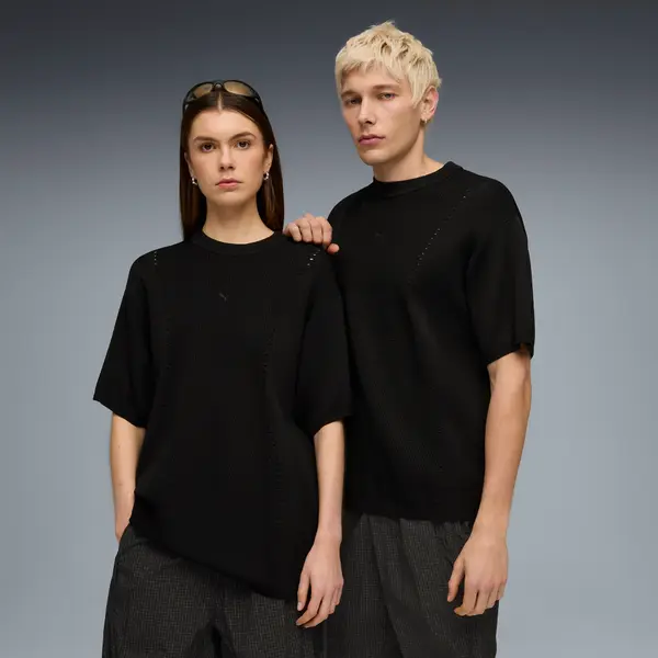 PUMA PUMA CLRT Knitted Relaxed Tee Unisex, Men, Black, S