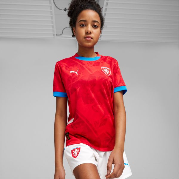 PUMA Puma Czech Republic 2024 Home Jersey Youth, Red, Size 13-14Y, Clothing